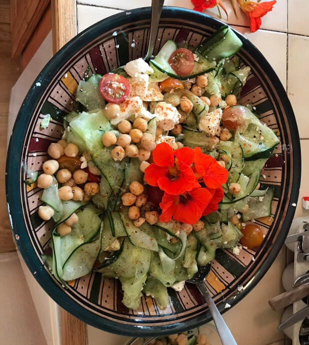 Greek Salad & Edible flowers