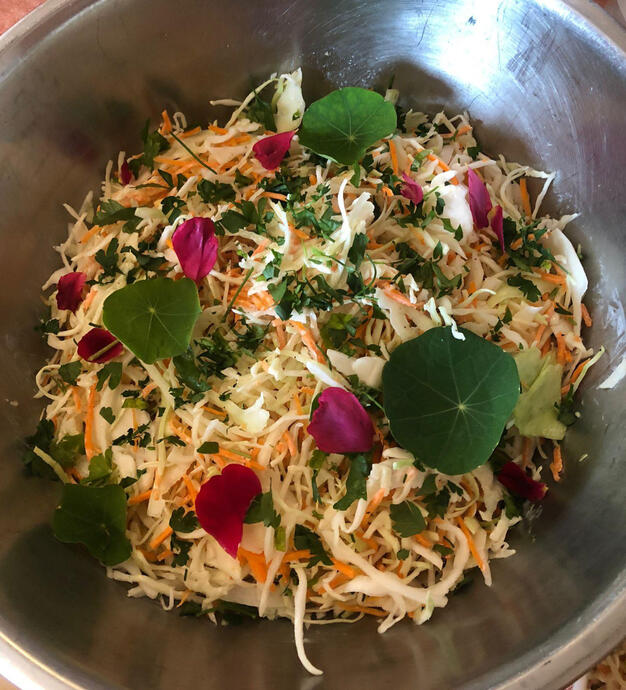 Vegan Slaw & nasturtiums